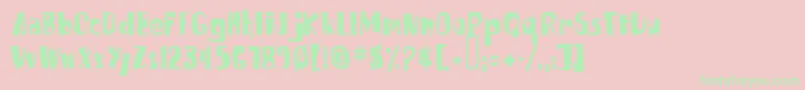 Russpongefont-fontti – vihreät fontit vaaleanpunaisella taustalla