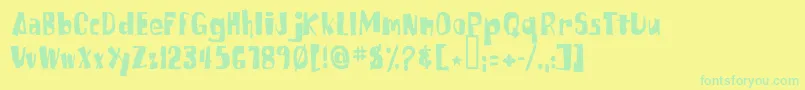 Weitere Informationen zur Russpongefont-Schriftart Russpongefont-Schriftart – Grüne Schriften auf gelbem Hintergrund