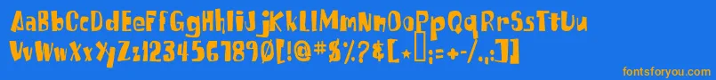 fuente Russpongefont – Fuentes Naranjas Sobre Fondo Azul