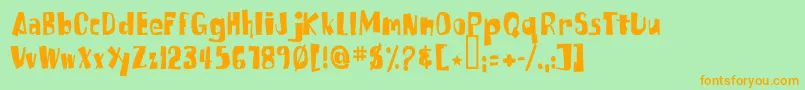 Police Russpongefont – polices orange sur fond vert