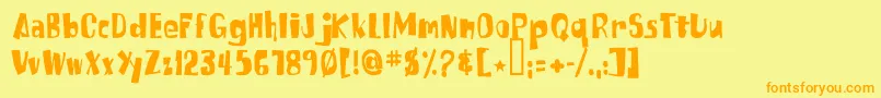 Police Russpongefont – polices orange sur fond jaune