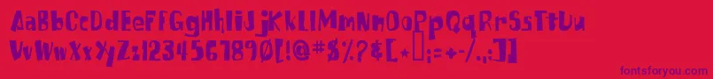Fonte Russpongefont – fontes roxas em um fundo vermelho