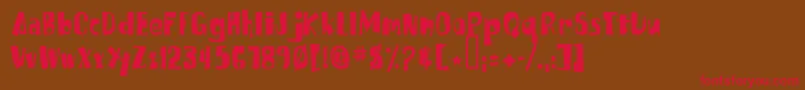 Fonte Russpongefont – fontes vermelhas em um fundo marrom
