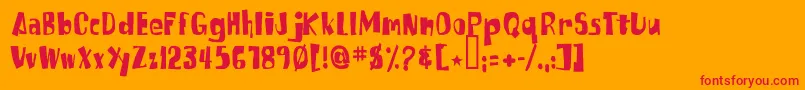 フォントRusspongefont – オレンジの背景に赤い文字