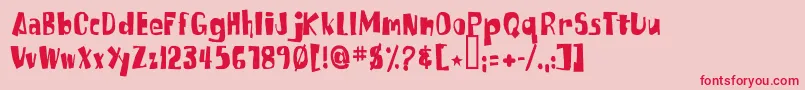 フォントRusspongefont – ピンクの背景に赤い文字