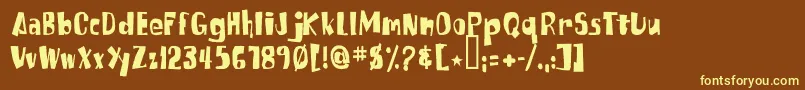 Russpongefont Font – Yellow Fonts on Brown Background