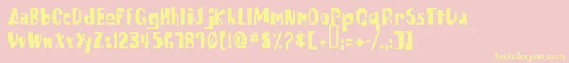 フォントRusspongefont – 黄色のフォント、ピンクの背景