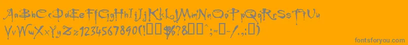 Buffied-Schriftart – Graue Schriften auf orangefarbenem Hintergrund