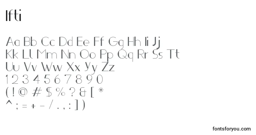 Fuente Ifti - alfabeto, números, caracteres especiales