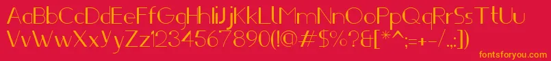 Ifti-Schriftart – Orangefarbene Schriften auf rotem Hintergrund