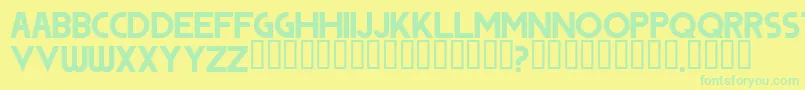 Dodge-Schriftart – Grüne Schriften auf gelbem Hintergrund