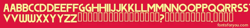 フォントDodge – 黄色の文字、赤い背景