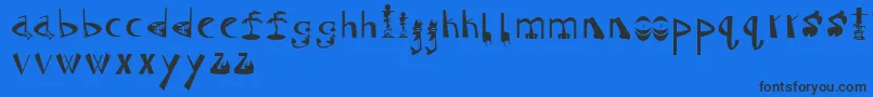 Tiki Font – Black Fonts on Blue Background