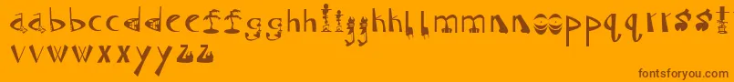 fuente Tiki – Fuentes Marrones Sobre Fondo Naranja
