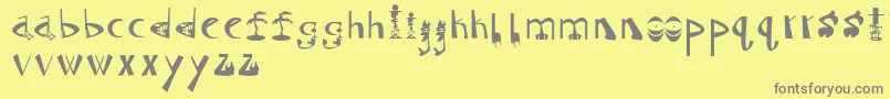 Tiki Font – Gray Fonts on Yellow Background