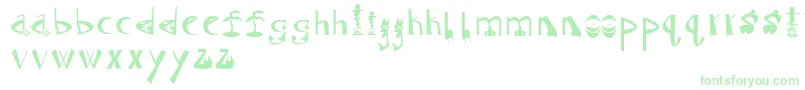 Weitere Informationen zur Tiki-Schriftart Tiki-Schriftart – Grüne Schriften auf weißem Hintergrund