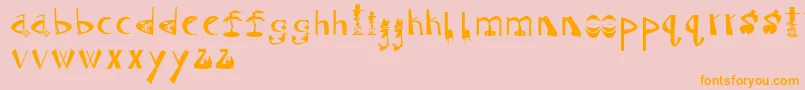 Tiki Font – Orange Fonts on Pink Background