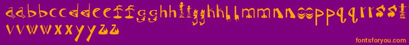 Fonte Tiki – fontes laranjas em um fundo violeta