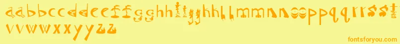 Tiki Font – Orange Fonts on Yellow Background