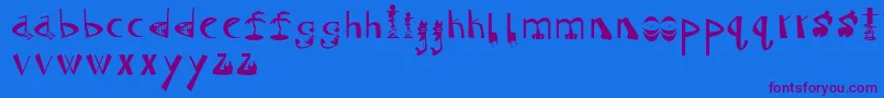 Tiki Font – Purple Fonts on Blue Background