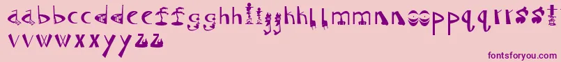 fuente Tiki – Fuentes Moradas Sobre Fondo Rosa