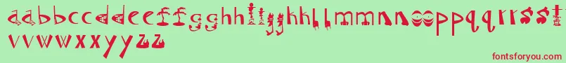 フォントTiki – 赤い文字の緑の背景