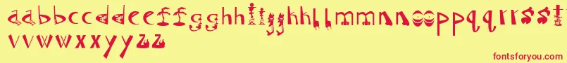 Tiki Font – Red Fonts on Yellow Background