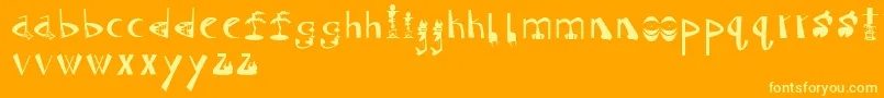 Шрифт Tiki – жёлтые шрифты на оранжевом фоне