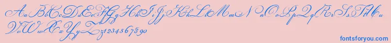 Fonte Champignon – fontes azuis em um fundo rosa
