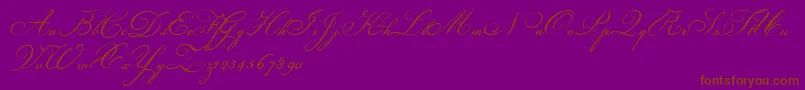 フォントChampignon – 紫色の背景に茶色のフォント