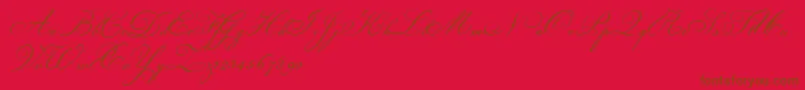 フォントChampignon – 赤い背景に茶色の文字