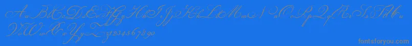フォントChampignon – 青い背景に灰色の文字