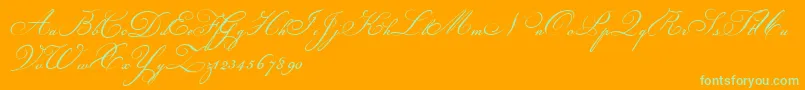 Champignon Font – Green Fonts on Orange Background