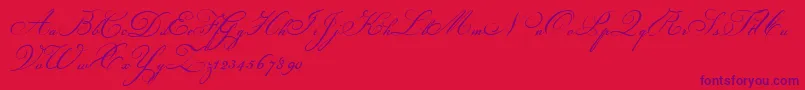 Champignon Font – Purple Fonts on Red Background