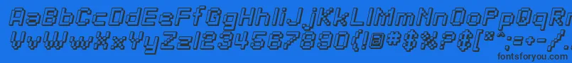 SfPixelateShadedOblique Font – Black Fonts on Blue Background