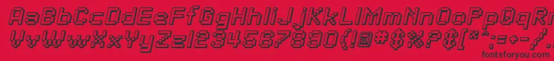 SfPixelateShadedOblique Font – Black Fonts on Red Background