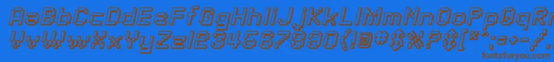 SfPixelateShadedOblique Font – Brown Fonts on Blue Background