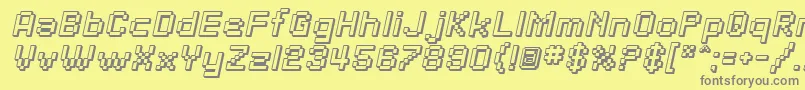 SfPixelateShadedOblique Font – Gray Fonts on Yellow Background