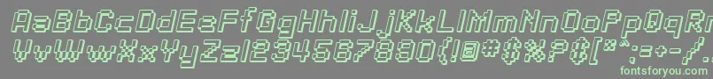 SfPixelateShadedOblique Font – Green Fonts on Gray Background