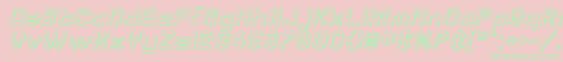 SfPixelateShadedOblique Font – Green Fonts on Pink Background