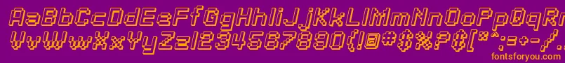 SfPixelateShadedOblique Font – Orange Fonts on Purple Background