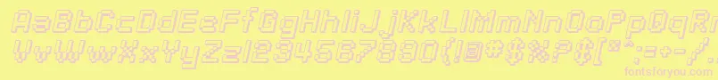 SfPixelateShadedOblique Font – Pink Fonts on Yellow Background