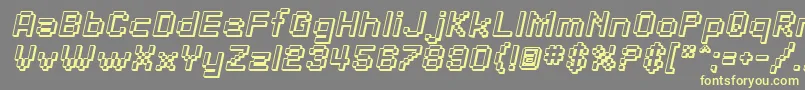 SfPixelateShadedOblique Font – Yellow Fonts on Gray Background