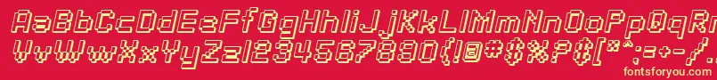 SfPixelateShadedOblique Font – Yellow Fonts on Red Background