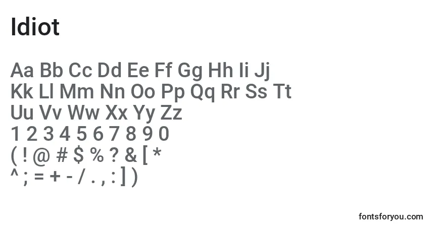 Шрифт Idiot – алфавит, цифры, специальные символы