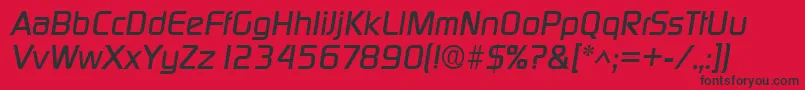 Fonte DigitalItalic – fontes pretas em um fundo vermelho