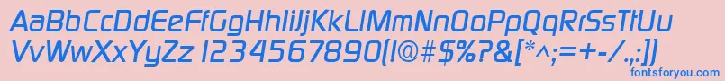 DigitalItalic-fontti – siniset fontit vaaleanpunaisella taustalla