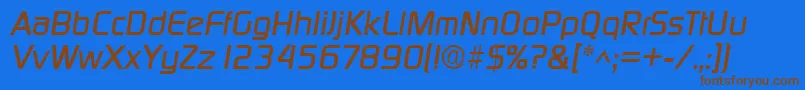 Шрифт DigitalItalic – коричневые шрифты на синем фоне