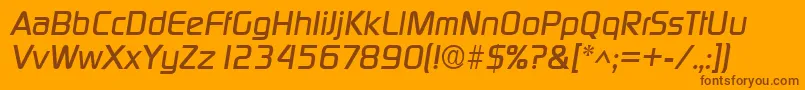 DigitalItalic-fontti – ruskeat fontit oranssilla taustalla