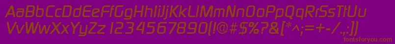 Fonte DigitalItalic – fontes marrons em um fundo roxo